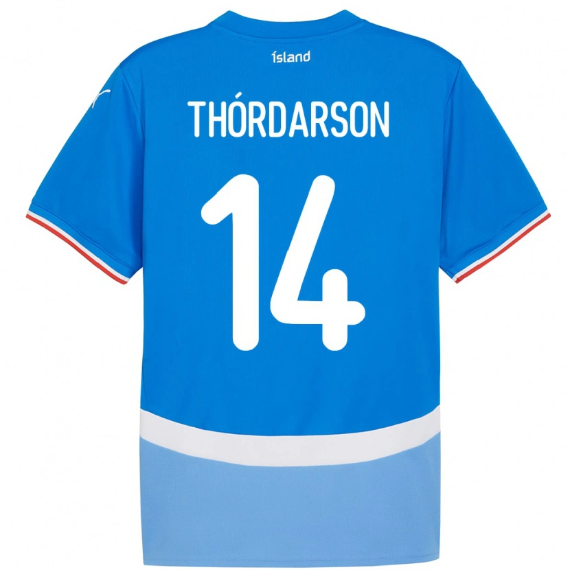 Danxen Kinder Island Ódinn Sturla Thórdarson #14 Blau Heimtrikot Trikot 24-26 T-Shirt Schweiz