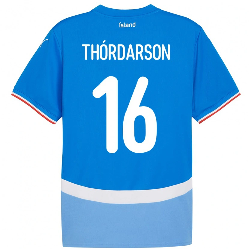 Danxen Kinder Island Gísli Thórdarson #16 Blau Heimtrikot Trikot 24-26 T-Shirt Schweiz