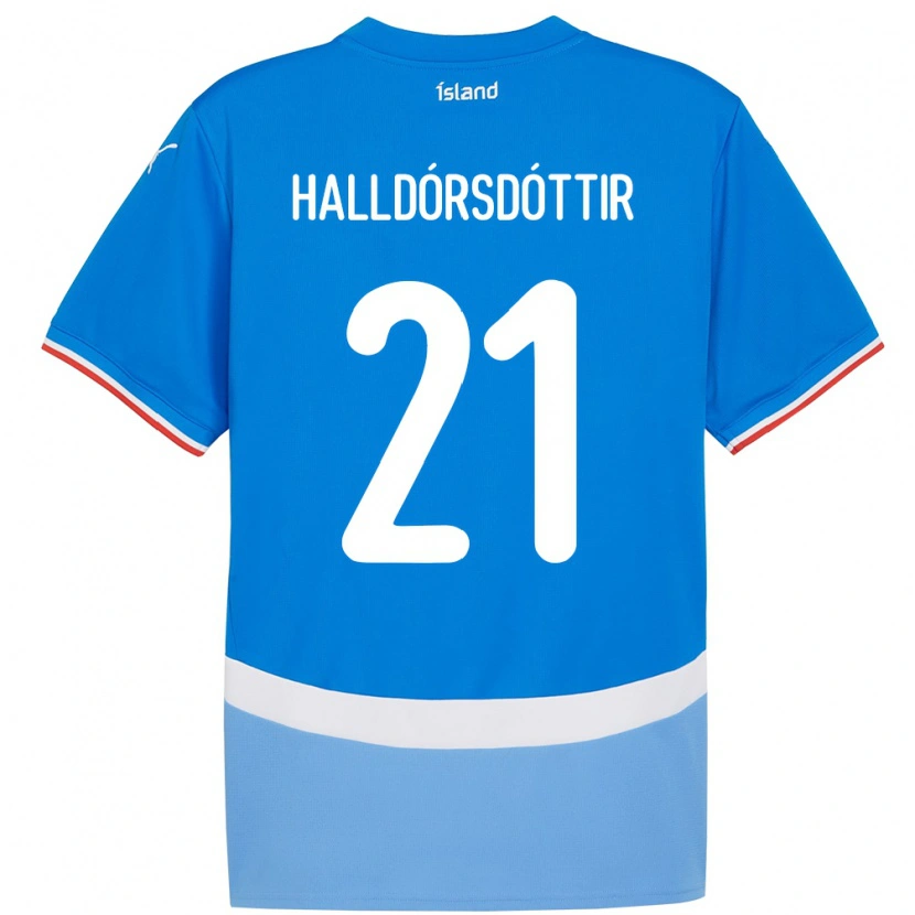 Danxen Kinder Island Hafrún Rakel Halldórsdóttir #21 Blau Heimtrikot Trikot 24-26 T-Shirt Schweiz