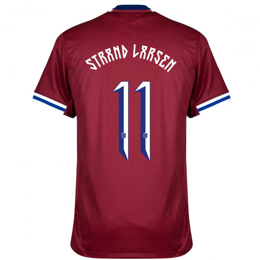 Danxen Kinder Norwegen Jørgen Strand Larsen #11 Rot Blau Weiß Heimtrikot Trikot 24-26 T-Shirt Schweiz