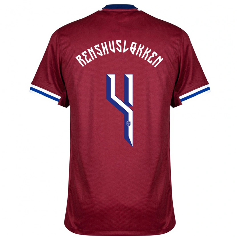 Danxen Kinder Norwegen Jesper Renshusløkken #4 Rot Blau Weiß Heimtrikot Trikot 24-26 T-Shirt Schweiz
