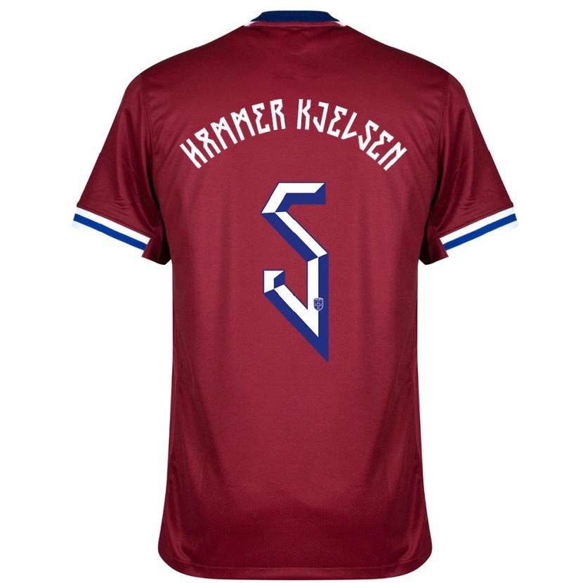 Danxen Kinder Norwegen Aleksander Hammer Kjelsen #5 Rot Blau Weiß Heimtrikot Trikot 24-26 T-Shirt Schweiz