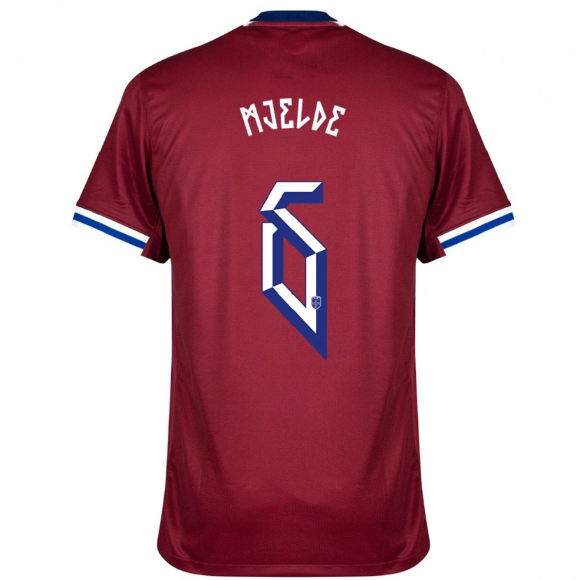 Danxen Kinder Norwegen Maren Mjelde #6 Rot Blau Weiß Heimtrikot Trikot 24-26 T-Shirt Schweiz