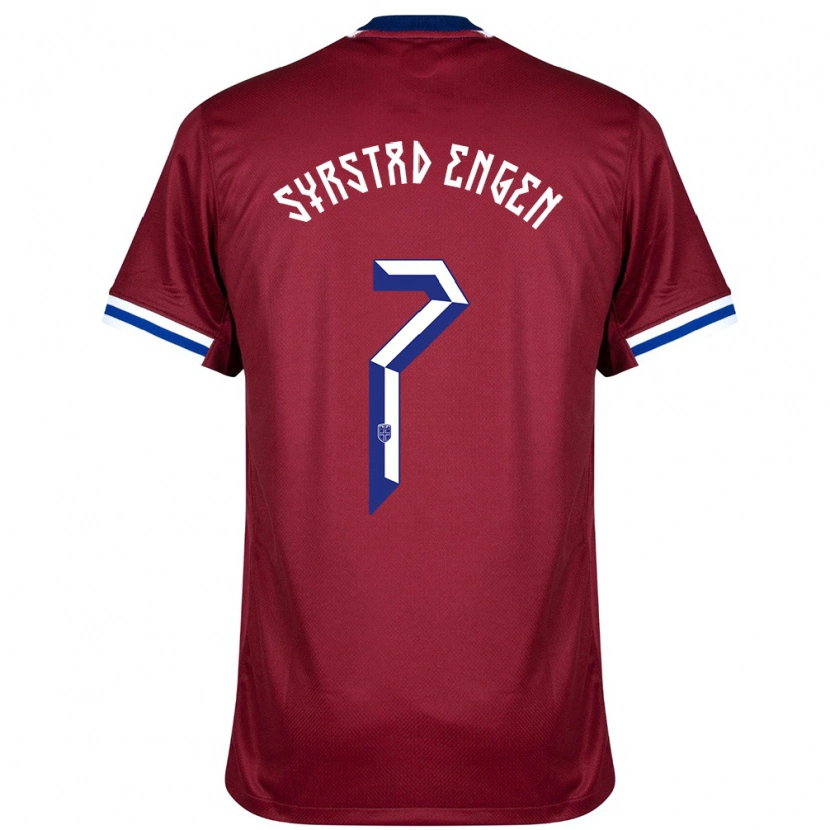 Danxen Kinder Norwegen Ingrid Syrstad Engen #7 Rot Blau Weiß Heimtrikot Trikot 24-26 T-Shirt Schweiz