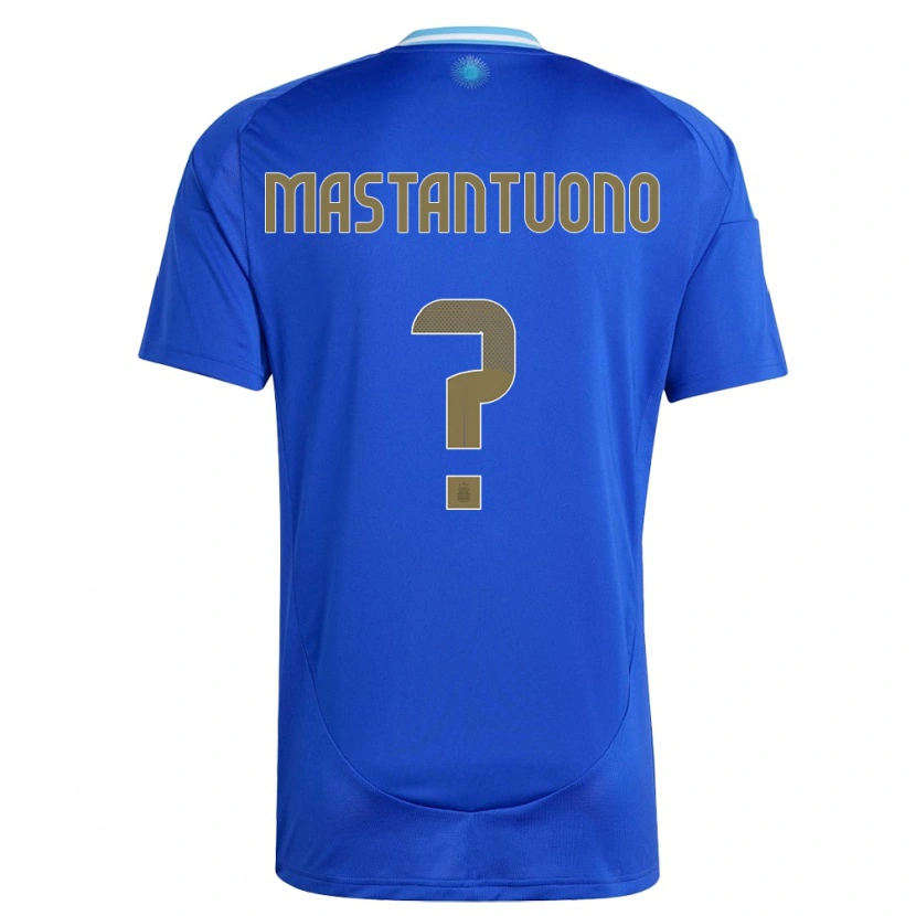 Danxen Kinder Argentinien Franco Mastantuono #0 Blau Auswärtstrikot Trikot 24-26 T-Shirt Schweiz