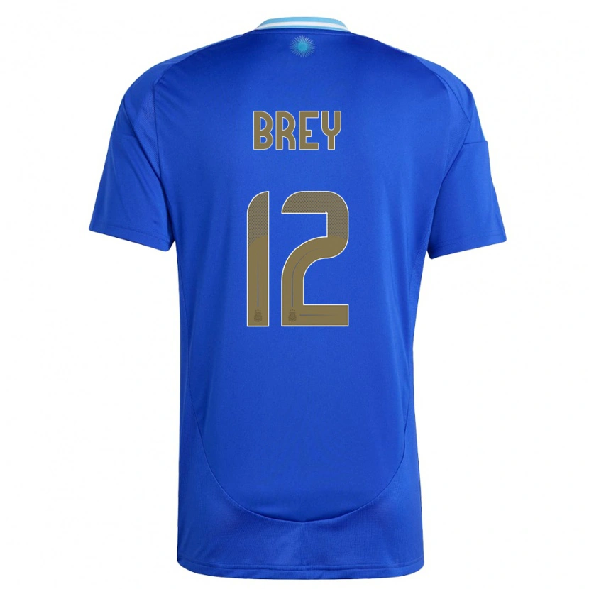 Danxen Kinder Argentinien Leandro Brey #12 Blau Auswärtstrikot Trikot 24-26 T-Shirt Schweiz