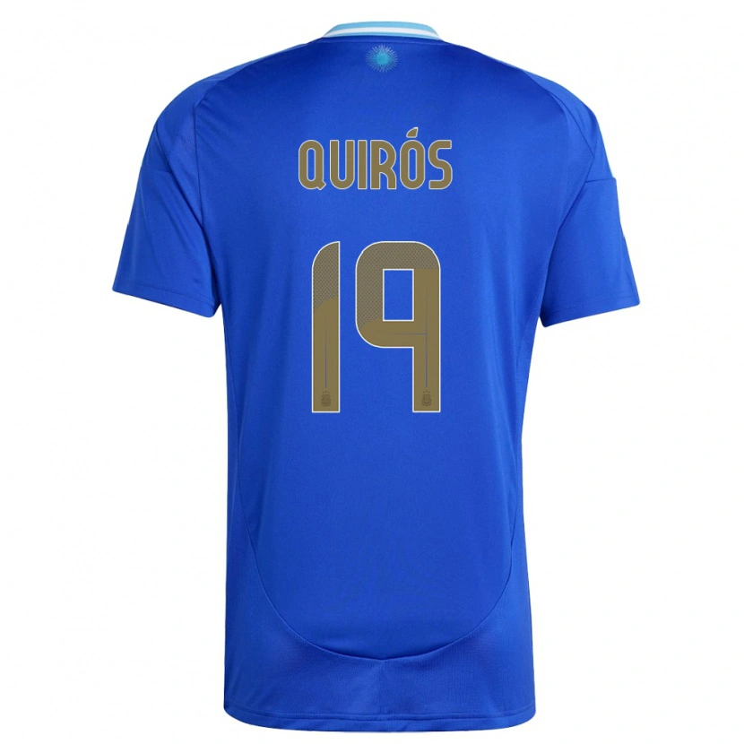 Danxen Kinder Argentinien Aarón Quirós #19 Blau Auswärtstrikot Trikot 24-26 T-Shirt Schweiz
