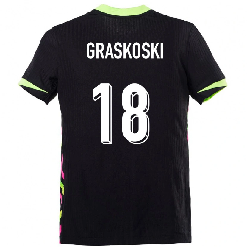 Danxen Kinder Australien Daniel Graskoski #18 Dunkelblau Auswärtstrikot Trikot 24-26 T-Shirt Schweiz
