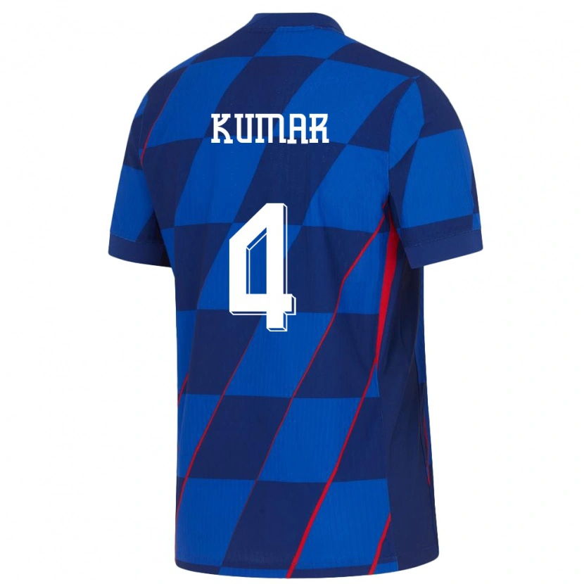 Danxen Kinder Kroatien Raul Kumar #4 Blau Auswärtstrikot Trikot 24-26 T-Shirt Schweiz
