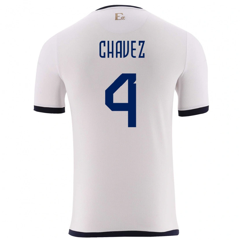 Danxen Kinder Ecuador Jhoanner Chávez #4 Weiß Auswärtstrikot Trikot 24-26 T-Shirt Schweiz