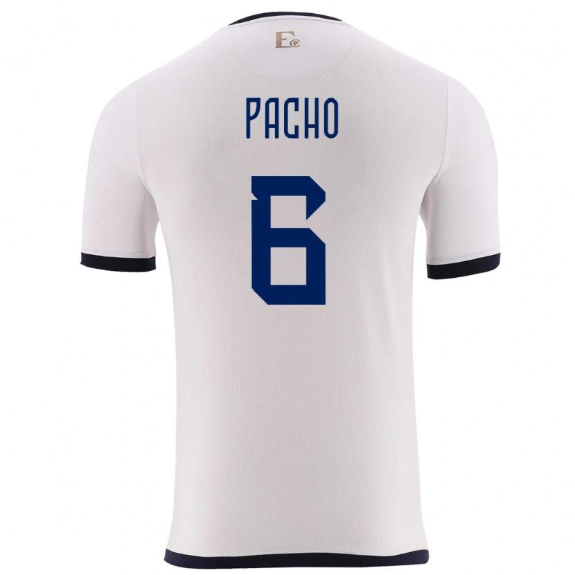 Danxen Kinder Ecuador Willian Pacho #6 Weiß Auswärtstrikot Trikot 24-26 T-Shirt Schweiz