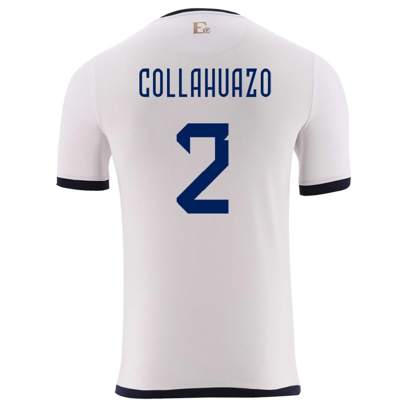 Danxen Kinder Ecuador Jair Collahuazo #2 Weiß Auswärtstrikot Trikot 24-26 T-Shirt Schweiz