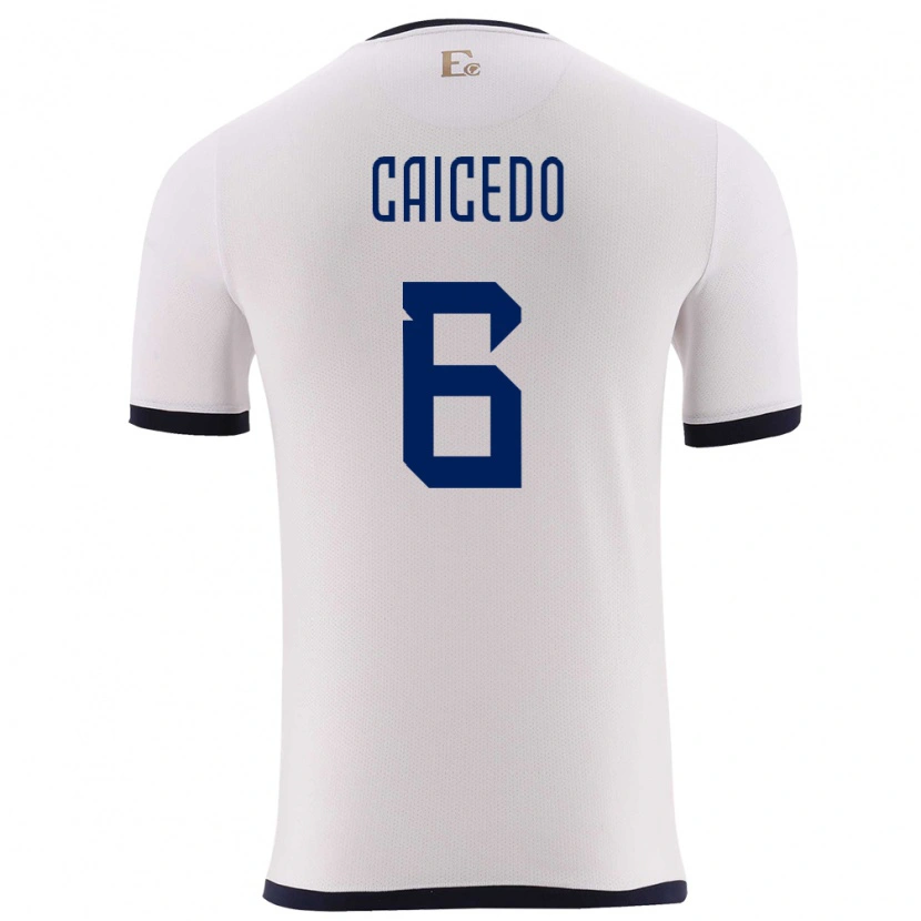 Danxen Kinder Ecuador Fricio Caicedo #6 Weiß Auswärtstrikot Trikot 24-26 T-Shirt Schweiz