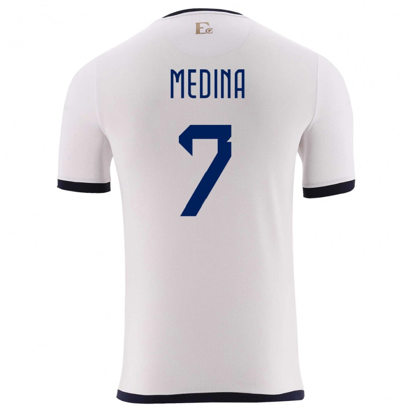 Danxen Kinder Ecuador Yaimar Medina #7 Weiß Auswärtstrikot Trikot 24-26 T-Shirt Schweiz
