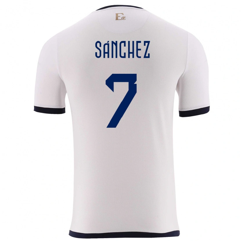 Danxen Kinder Ecuador Santiago Sánchez #7 Weiß Auswärtstrikot Trikot 24-26 T-Shirt Schweiz