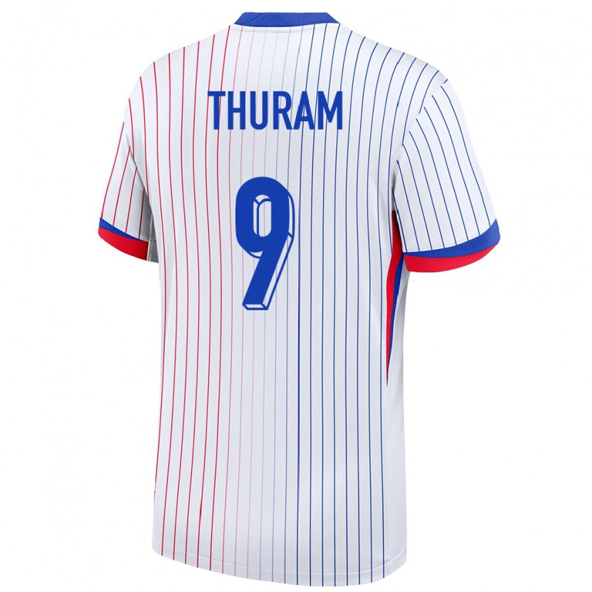 Danxen Kinder Frankreich Marcus Thuram #9 Weiß Auswärtstrikot Trikot 24-26 T-Shirt Schweiz