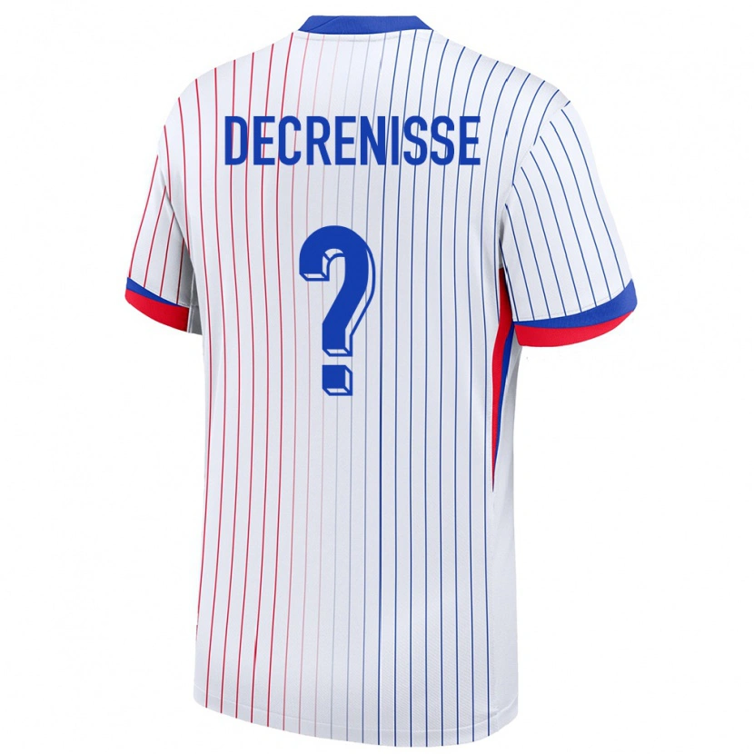 Danxen Kinder Frankreich Axel Decrenisse #0 Weiß Auswärtstrikot Trikot 24-26 T-Shirt Schweiz
