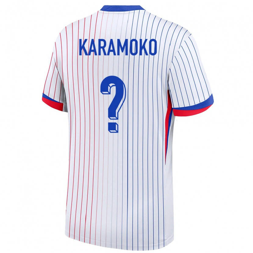 Danxen Kinder Frankreich Noah Karamoko #0 Weiß Auswärtstrikot Trikot 24-26 T-Shirt Schweiz
