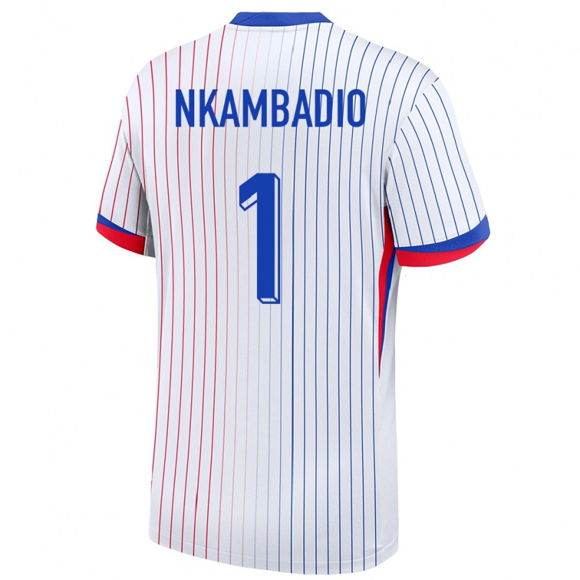 Danxen Kinder Frankreich Obed Nkambadio #1 Weiß Auswärtstrikot Trikot 24-26 T-Shirt Schweiz