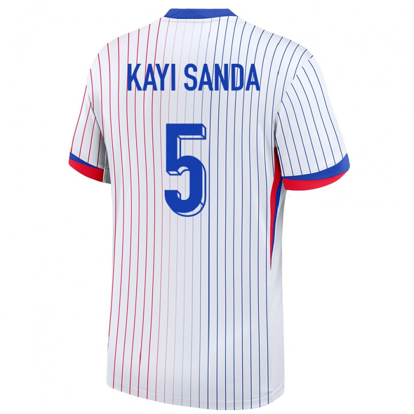 Danxen Kinder Frankreich Joachim Kayi Sanda #5 Weiß Auswärtstrikot Trikot 24-26 T-Shirt Schweiz