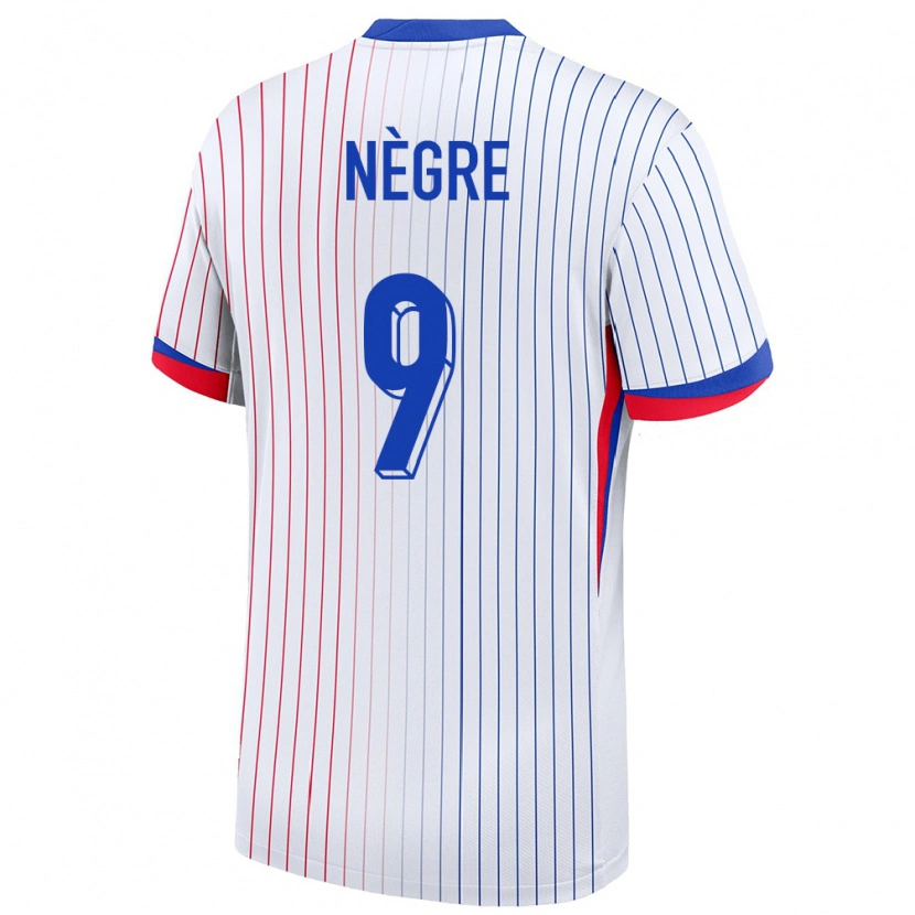 Danxen Kinder Frankreich Thibo Nègre #9 Weiß Auswärtstrikot Trikot 24-26 T-Shirt Schweiz