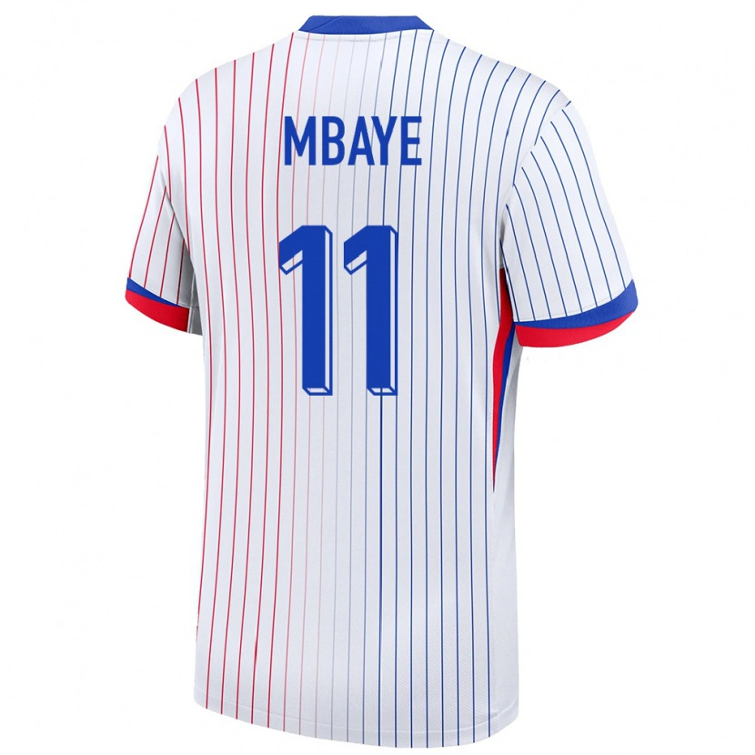 Danxen Kinder Frankreich Ibrahim Mbaye #11 Weiß Auswärtstrikot Trikot 24-26 T-Shirt Schweiz