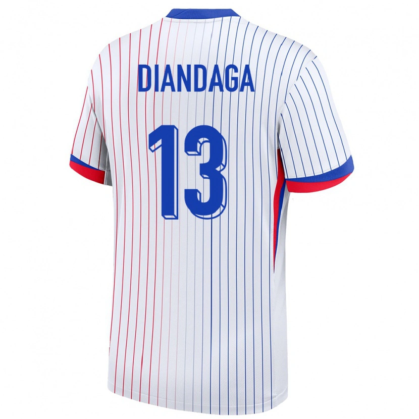 Danxen Kinder Frankreich Hermann Diandaga #13 Weiß Auswärtstrikot Trikot 24-26 T-Shirt Schweiz