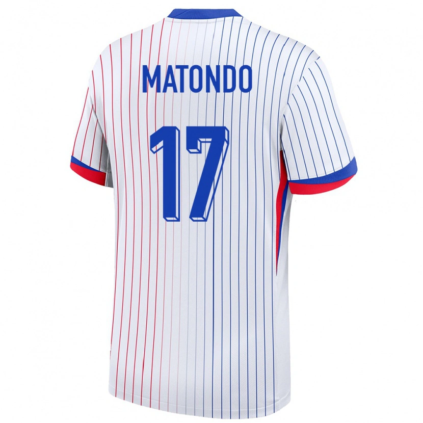 Danxen Kinder Frankreich Rudy Matondo #17 Weiß Auswärtstrikot Trikot 24-26 T-Shirt Schweiz