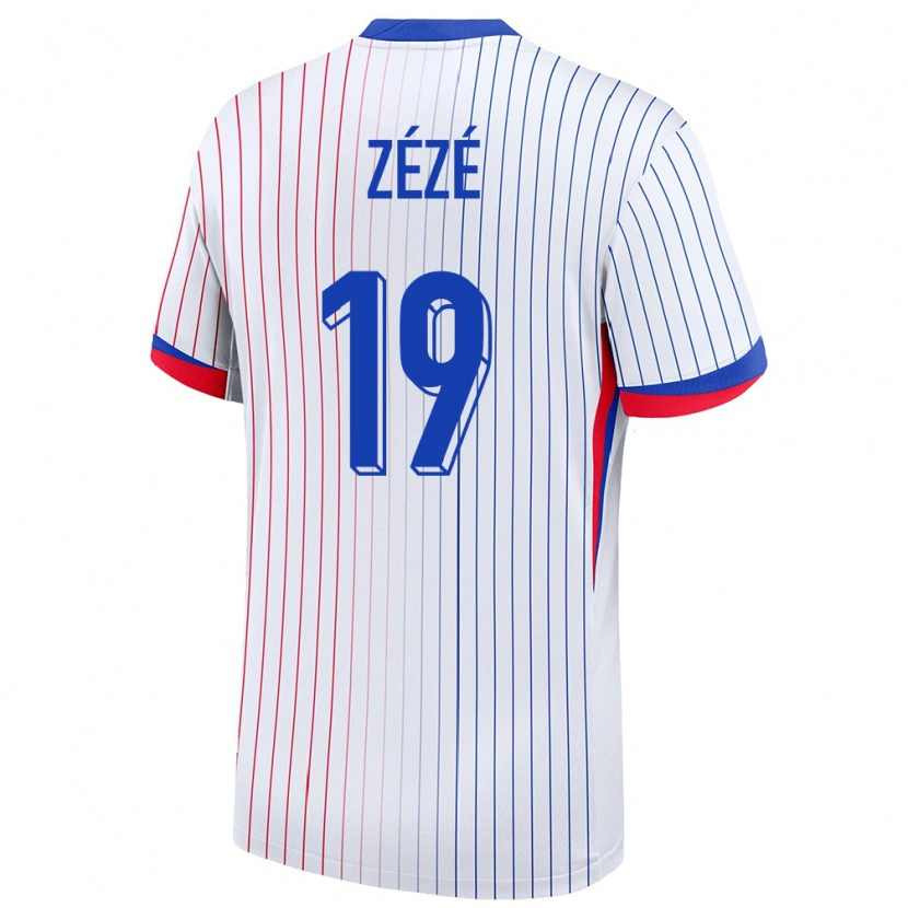 Danxen Kinder Frankreich Nathan Zézé #19 Weiß Auswärtstrikot Trikot 24-26 T-Shirt Schweiz