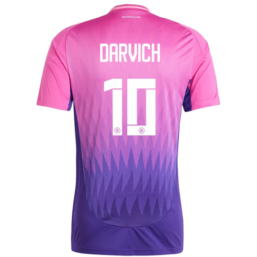 Danxen Kinder Deutschland Noah Darvich #10 Pink Lila Auswärtstrikot Trikot 24-26 T-Shirt Schweiz