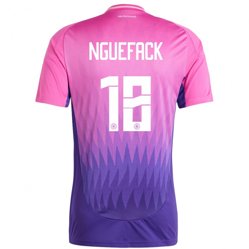 Danxen Kinder Deutschland Mathieu Nguefack #18 Pink Lila Auswärtstrikot Trikot 24-26 T-Shirt Schweiz