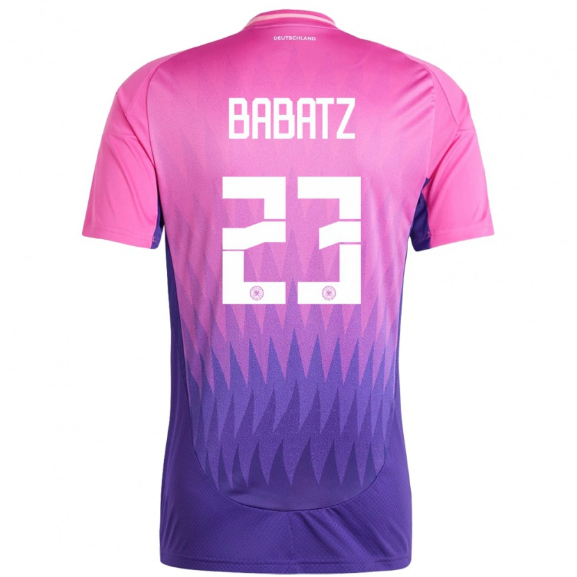 Danxen Kinder Deutschland Louis Babatz #23 Pink Lila Auswärtstrikot Trikot 24-26 T-Shirt Schweiz