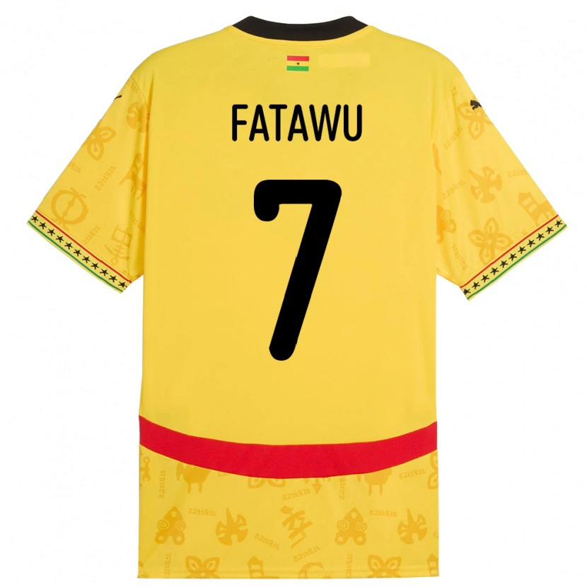 Danxen Kinder Ghana Issahaku Fatawu #7 Gelb Auswärtstrikot Trikot 24-26 T-Shirt Schweiz