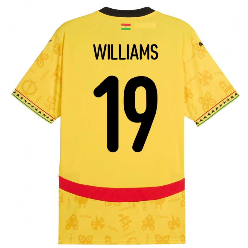 Danxen Kinder Ghana Iñaki Williams #19 Gelb Auswärtstrikot Trikot 24-26 T-Shirt Schweiz