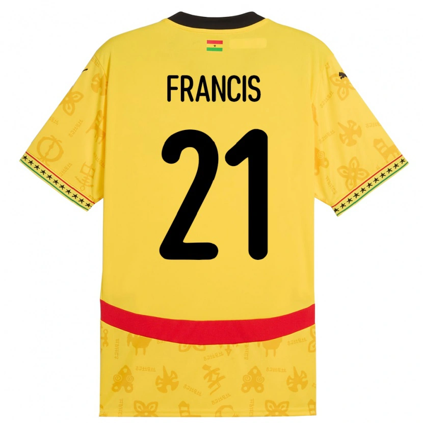 Danxen Kinder Ghana Abu Francis #21 Gelb Auswärtstrikot Trikot 24-26 T-Shirt Schweiz