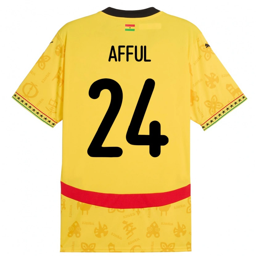 Danxen Kinder Ghana Isaac Afful #24 Gelb Auswärtstrikot Trikot 24-26 T-Shirt Schweiz