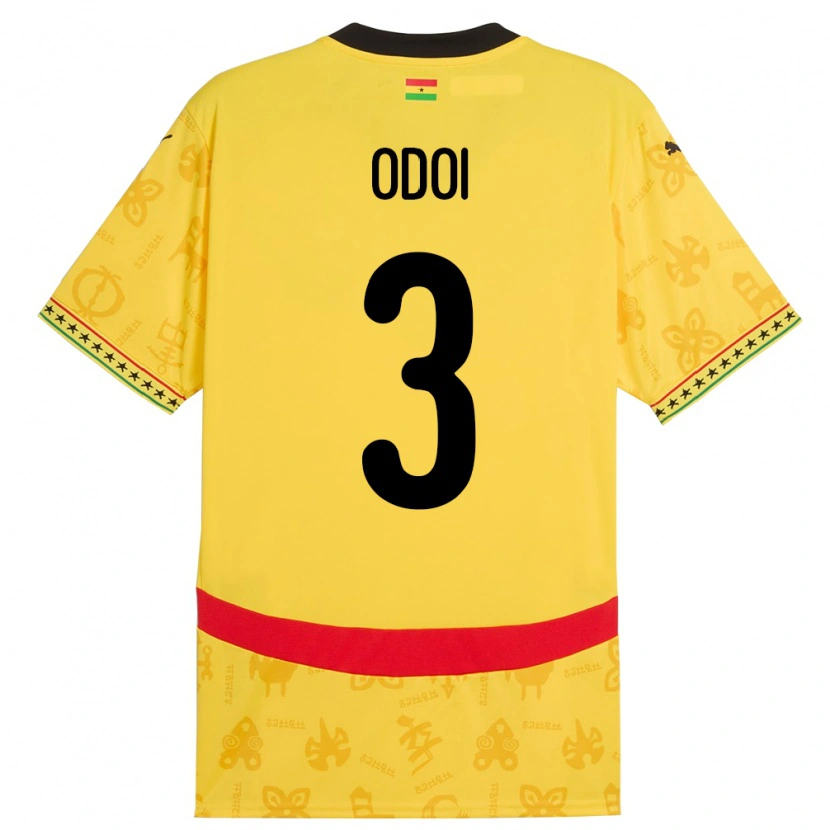Danxen Kinder Ghana Denis Odoi #3 Gelb Auswärtstrikot Trikot 24-26 T-Shirt Schweiz