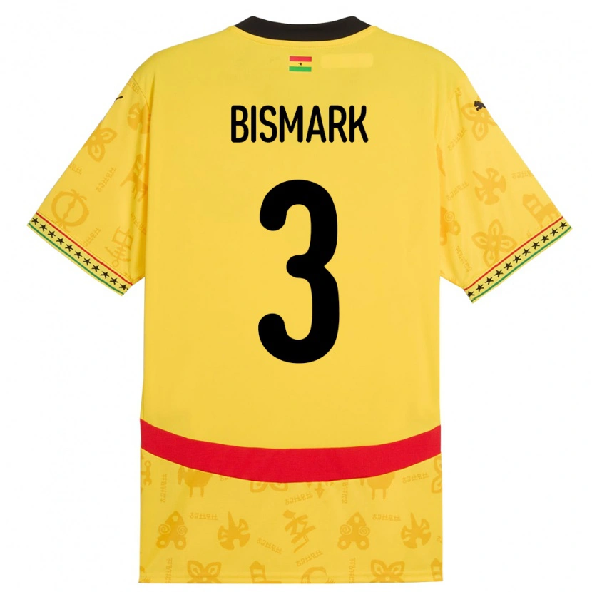 Danxen Kinder Ghana Anim Bismark #3 Gelb Auswärtstrikot Trikot 24-26 T-Shirt Schweiz