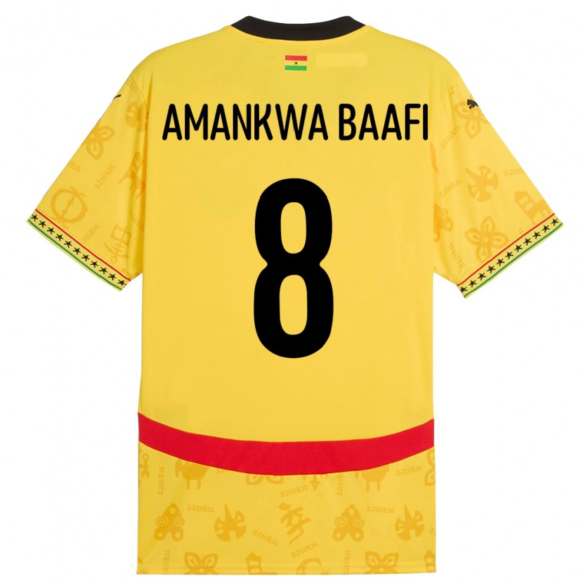 Danxen Kinder Ghana Yaw Amankwa Baafi #8 Gelb Auswärtstrikot Trikot 24-26 T-Shirt Schweiz