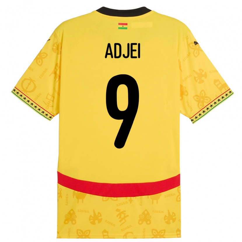 Danxen Kinder Ghana Vivian Adjei #9 Gelb Auswärtstrikot Trikot 24-26 T-Shirt Schweiz