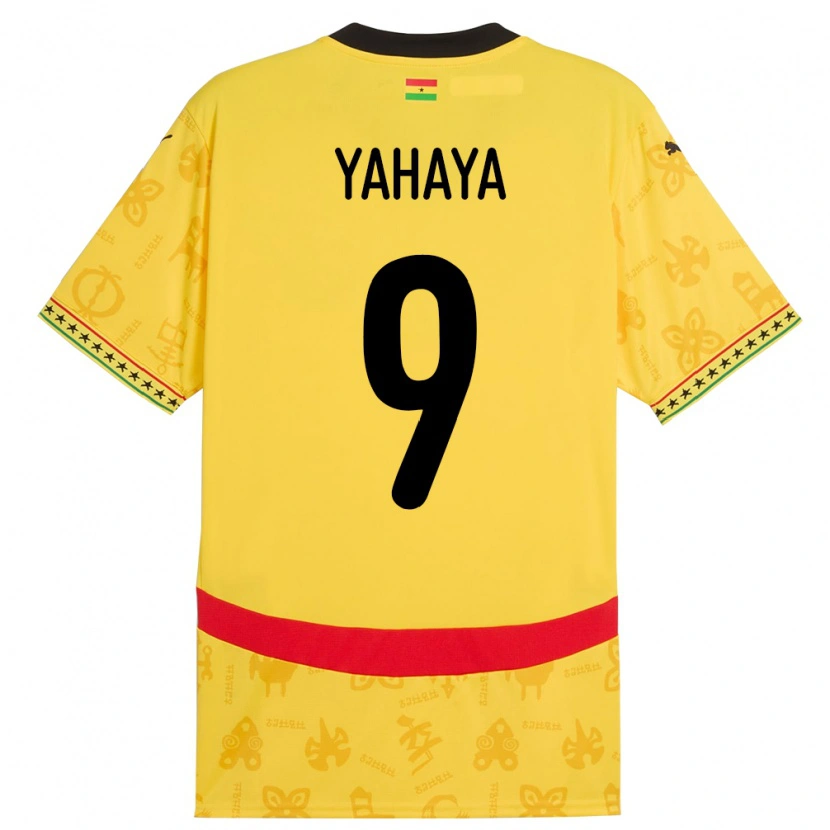 Danxen Kinder Ghana Mohammed Yahaya #9 Gelb Auswärtstrikot Trikot 24-26 T-Shirt Schweiz