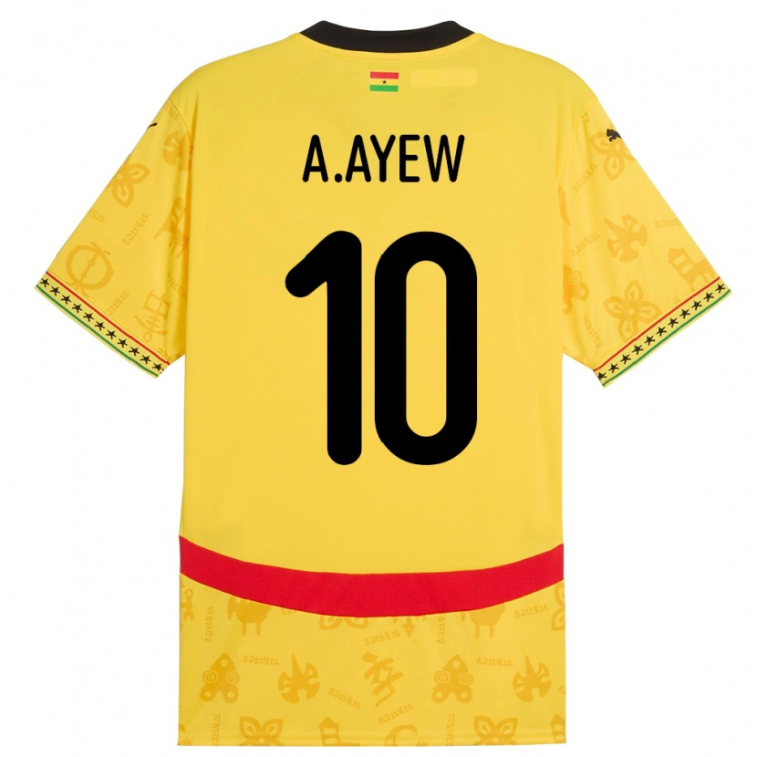 Danxen Kinder Ghana Andre Ayew #10 Gelb Auswärtstrikot Trikot 24-26 T-Shirt Schweiz