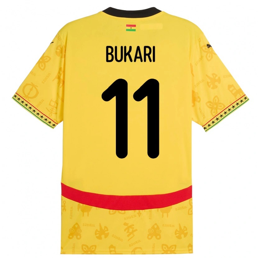 Danxen Kinder Ghana Osman Bukari #11 Gelb Auswärtstrikot Trikot 24-26 T-Shirt Schweiz