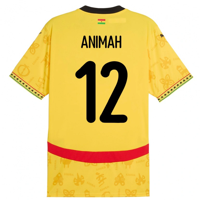 Danxen Kinder Ghana Grace Animah #12 Gelb Auswärtstrikot Trikot 24-26 T-Shirt Schweiz