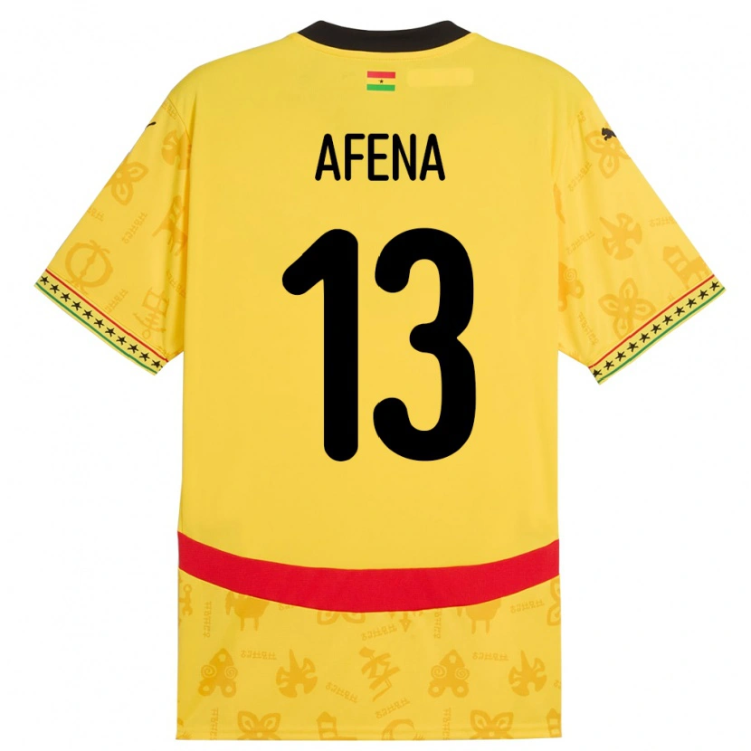 Danxen Kinder Ghana Felix Afena-Gyan #13 Gelb Auswärtstrikot Trikot 24-26 T-Shirt Schweiz
