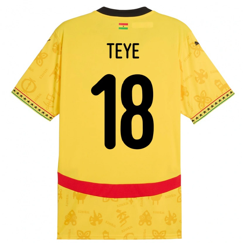 Danxen Kinder Ghana Suzzy Teye #18 Gelb Auswärtstrikot Trikot 24-26 T-Shirt Schweiz