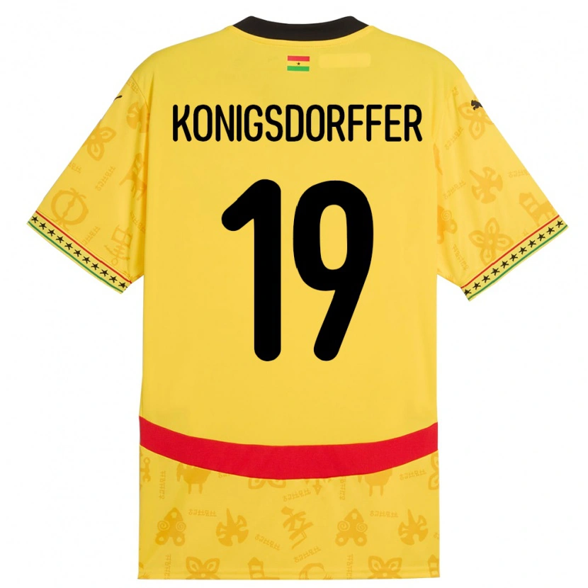 Danxen Kinder Ghana Ransford-Yeboah Konigsdorffer #19 Gelb Auswärtstrikot Trikot 24-26 T-Shirt Schweiz