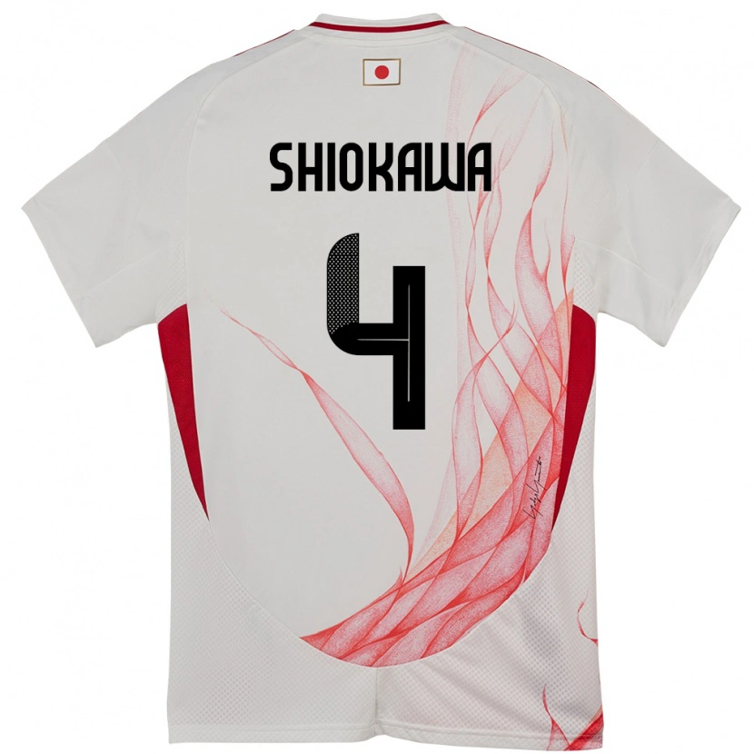 Danxen Kinder Japan Harumichi Shiokawa #4 Weiß Auswärtstrikot Trikot 24-26 T-Shirt Schweiz