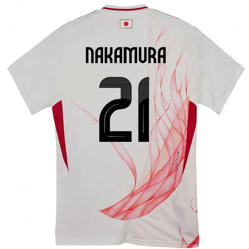 Danxen Kinder Japan Jiro Nakamura #21 Weiß Auswärtstrikot Trikot 24-26 T-Shirt Schweiz