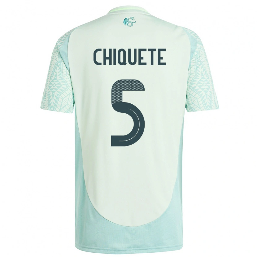 Danxen Kinder Mexiko Jesús Orozco Chiquete #5 Leinengrün Auswärtstrikot Trikot 24-26 T-Shirt Schweiz